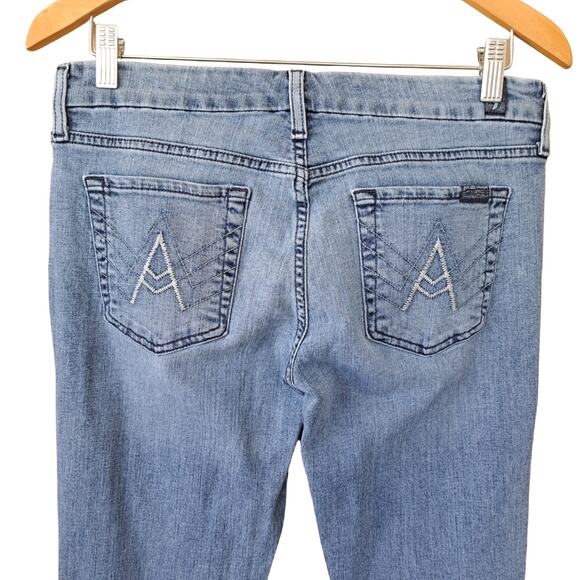 7 For All Mankind A Pocket Jeans Size 28 Low Rise Flare - Picture 7 of 8